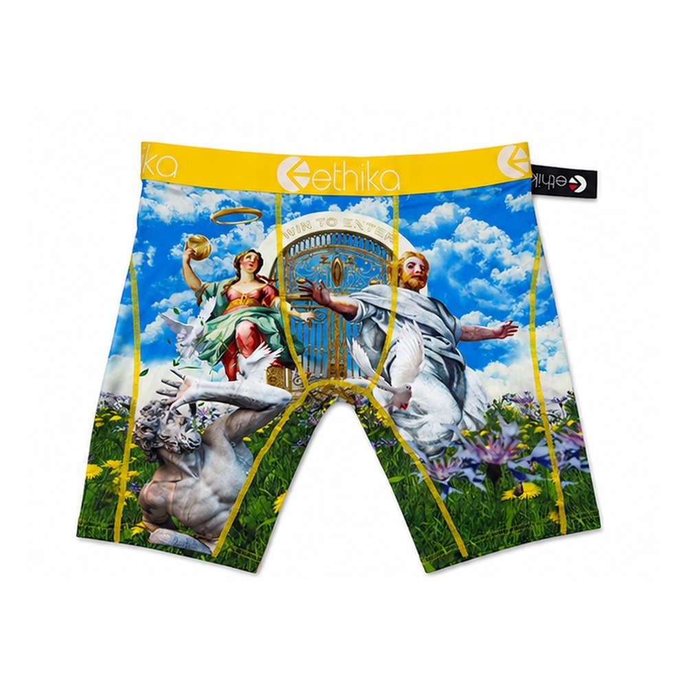 Ethika Win To Enter Boxer Briefs Mens Blue Yellow Graphic Underwear New NWT